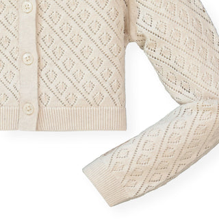 Cropped Pointelle Cardigan - Hope & Henry Girl