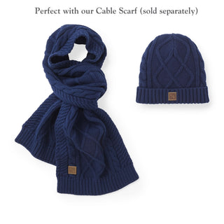 Cuffed Cable Beanie | Dark Blue - Hope & Henry Boy