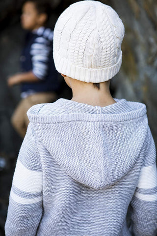 Cuffed Cable Beanie | Ivory - Hope & Henry Boy