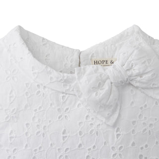 Eyelet Shift Dress | White - Hope & Henry Girl