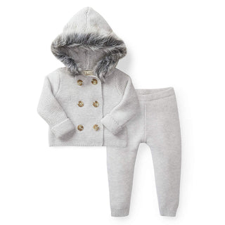 Faux Fur Hooded Sweater Set - Hope & Henry Baby