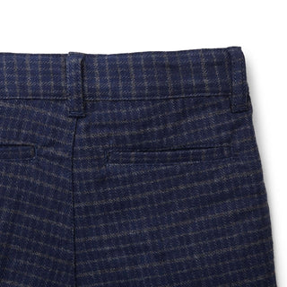 Faux Wool Dress Pants | Navy Plaid - Hope & Henry Boy