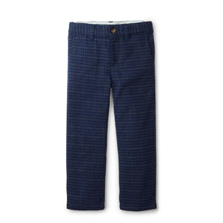 Faux Wool Dress Pants | Navy Plaid - Hope & Henry Boy