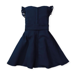 Flutter Sleeve Pleated Dress with Bow Sash - Hope & Henry Girl