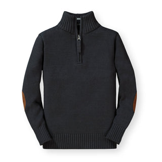 Half Zip Pullover Sweater with Elbow Patches - Hope & Henry Boy