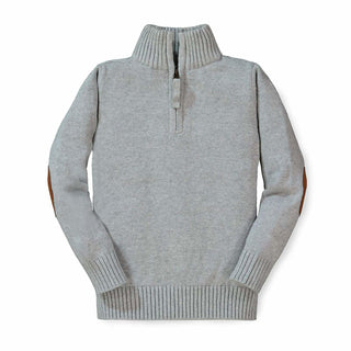 Half Zip Pullover Sweater with Elbow Patches - Hope & Henry Boy