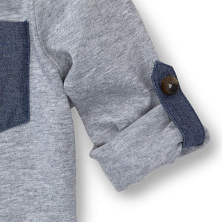 Henley Pocket Tee with Rolled Sleeves - Hope & Henry Boy