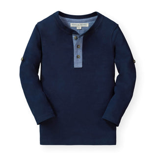 Henley Tee with Rolled Sleeves - Hope & Henry Boy