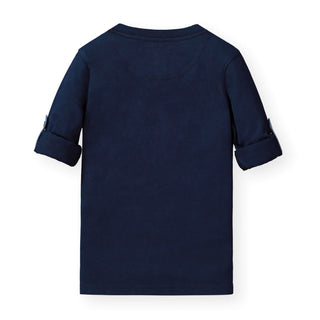 Henley Tee with Rolled Sleeves - Hope & Henry Boy