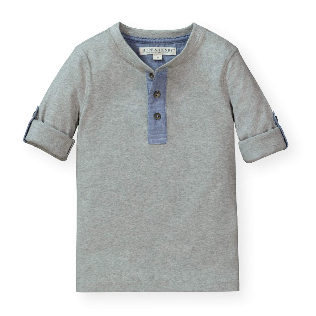Henley Tee with Rolled Sleeves | Hope & Henry Boy