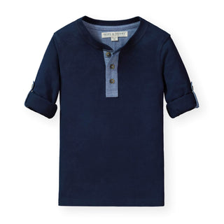 Henley Tee with Rolled Sleeves - Hope & Henry Boy