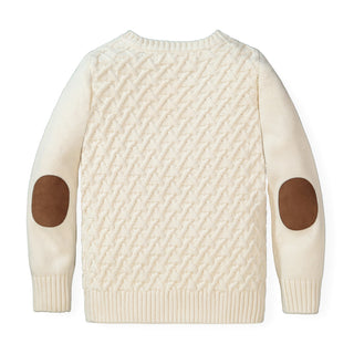 Herringbone Cable Sweater with Elbow Patches - Hope & Henry Boy