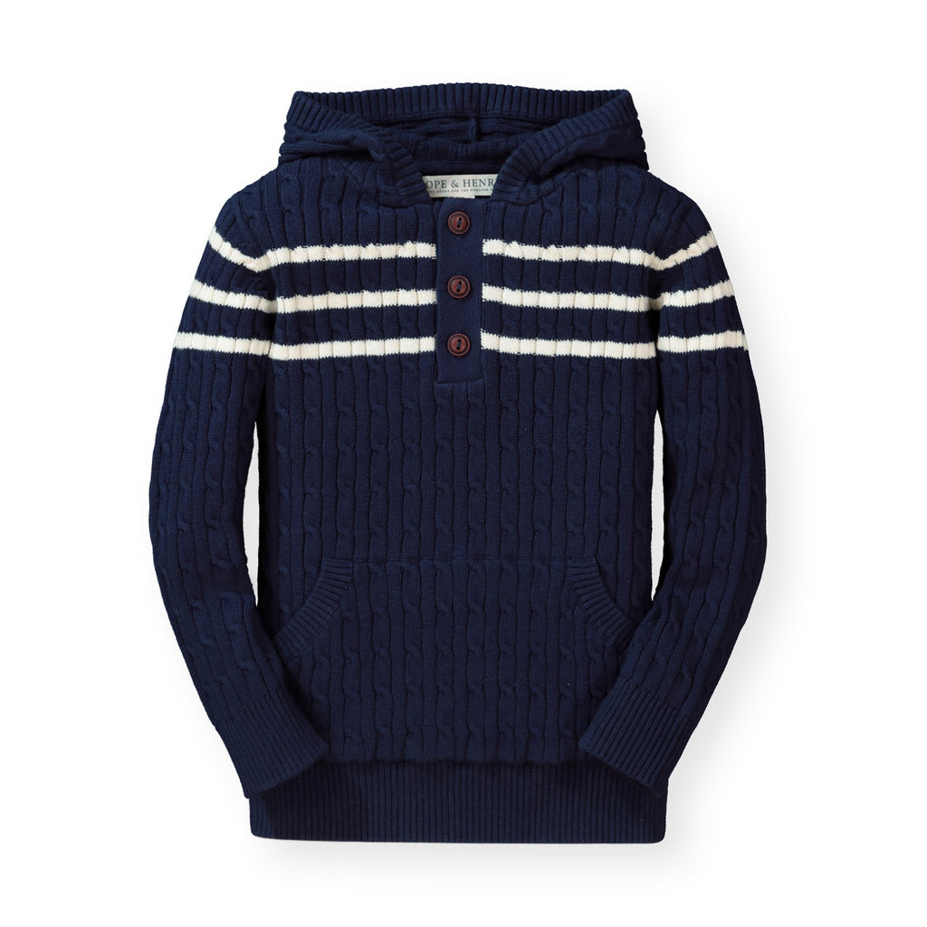 Hooded Cable Pullover with Kanga | Hope & Henry Boy