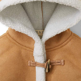 Hooded Shearling Jacket | Tan with White Sherpa - Hope & Henry Girl