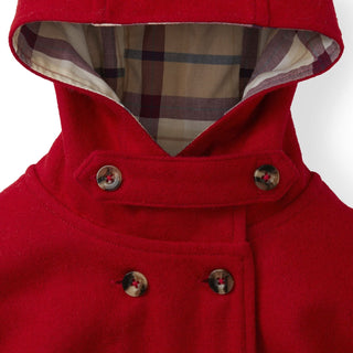 Hooded Wool Blend Cape | Red - Hope & Henry Girl