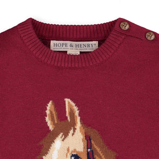 Horse Intarsia Pullover Sweater - Hope & Henry Girl