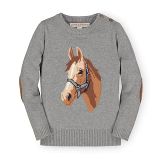 Horse Intarsia Pullover Sweater - Hope & Henry Girl