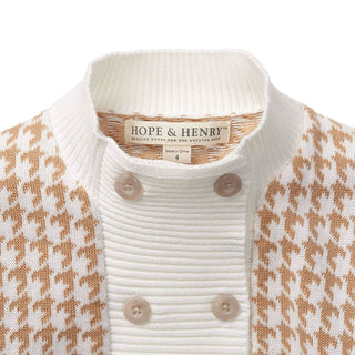 Ivory Houndstooth Sweater Cardigan - Hope & Henry Girl