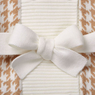 Ivory Houndstooth Sweater Cardigan - Hope & Henry Girl