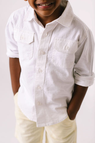 Linen 2-Pocket Button Down Shirt - Hope & Henry Boy