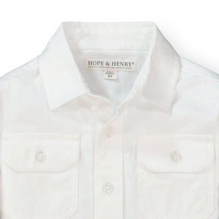 Linen 2-Pocket Button Down Shirt - Hope & Henry Boy