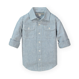 Linen 2-Pocket Button Down Shirt - Hope & Henry Boy