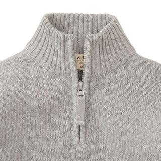 Mock Neck Sweater with Zipper | Grey - Hope & Henry Boy