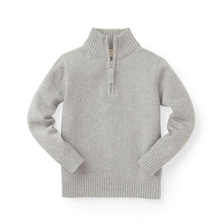 Mock Neck Sweater with Zipper | Grey - Hope & Henry Boy