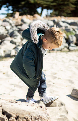 Parka Puffer Coat with Faux Fur - Hope & Henry Boy