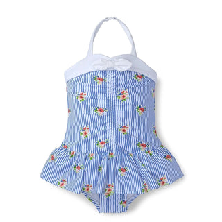 Peplum Halter One-Piece Swimsuit - Hope & Henry Girl