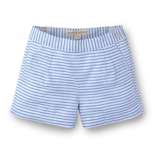 Pleated Short | Blue Stripe - Hope & Henry Girl