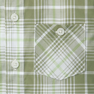 Poplin Button Down Shirt | Olive Plaid - Hope & Henry Boy