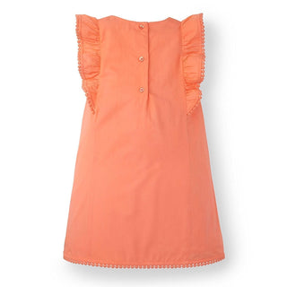 Poplin Eyelet Dress in Organic Cotton - Hope & Henry Girl