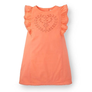 Poplin Eyelet Dress in Organic Cotton - Hope & Henry Girl