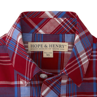 Poplin Short Sleeve Button Down Shirt - Hope & Henry Boy