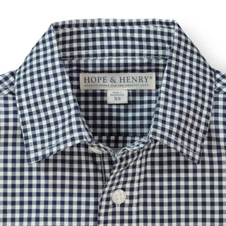 Poplin Short Sleeve Button Down Shirt - Hope & Henry Boy