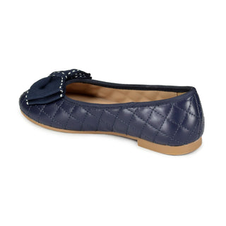 Quilted Leather Ballet Flat wth Bow - Hope & Henry Girl