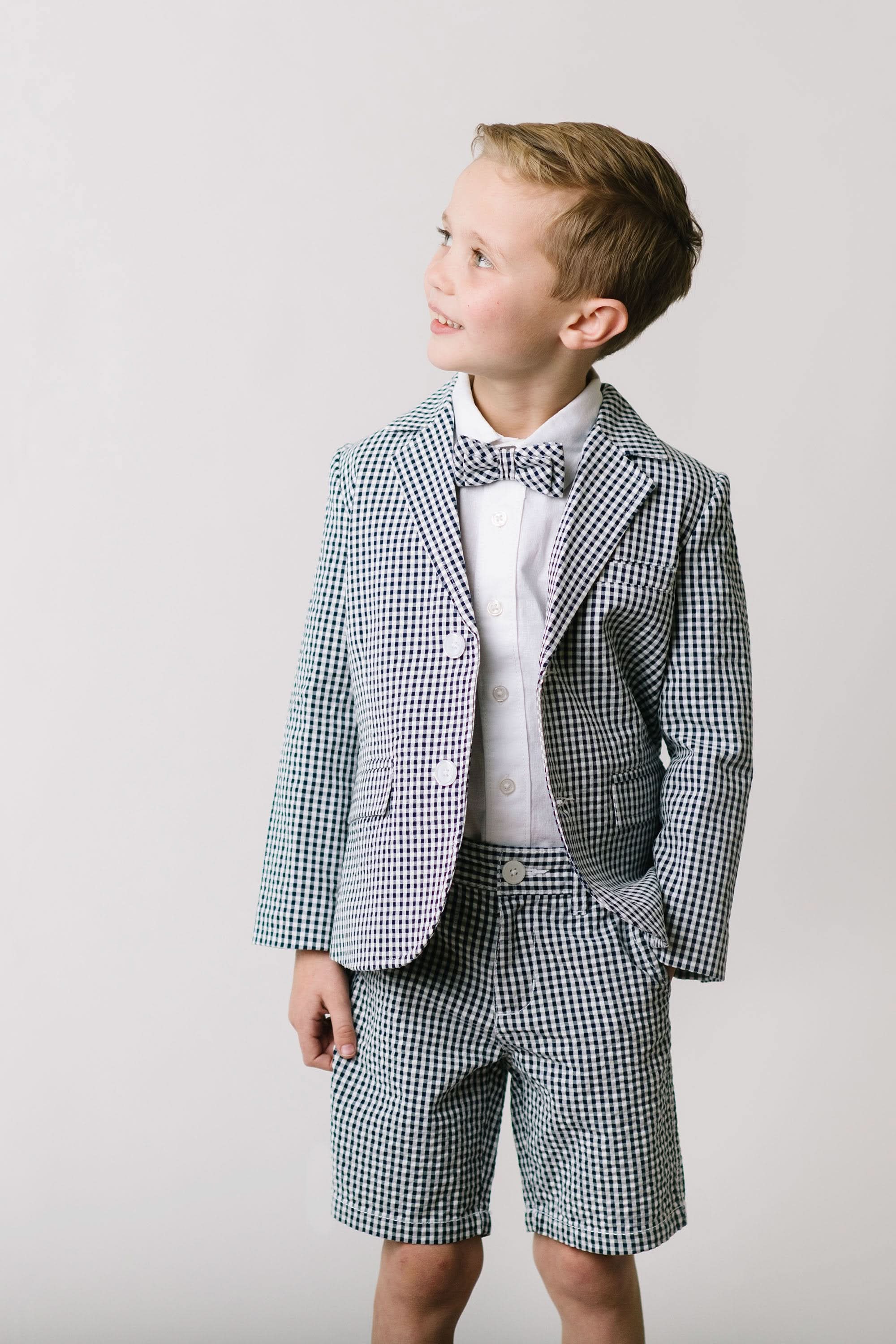 Seersucker Suit Jacket Navy Gingham – Hope Henry