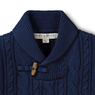 Shawl Collar Cable Sweater - Hope & Henry Boy