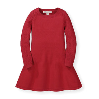 Skater Sweater Dress with Pointelle Sleeves - Hope & Henry Girl