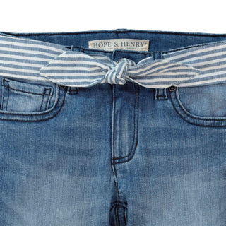 Skinny Stretch Denim with Fabric Belt - Hope & Henry Girl