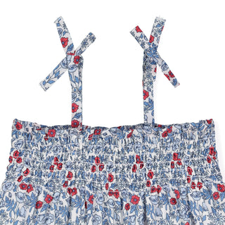 Smocked Romper with Bow Shoulders - Hope & Henry Baby