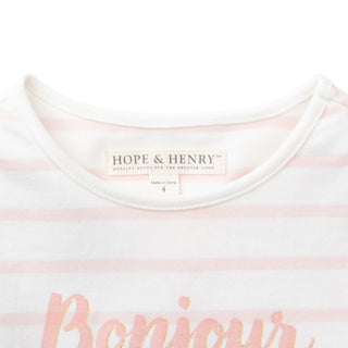 Stripe Bonjour Graphic Tee - Hope & Henry Girl