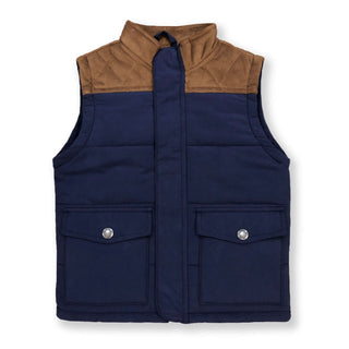 Suede Yoke Quilted Vest - Hope & Henry Boy