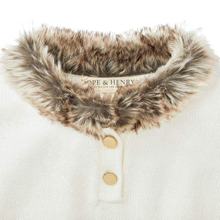 Sweater Cape with Faux Fur - Hope & Henry Girl
