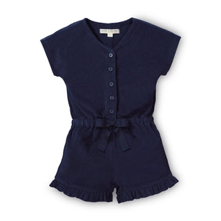Terry Button Front Swim Romper - Hope & Henry Girl