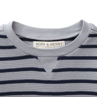 Thermal Long Sleeve Tee | Gray Stripe - Hope & Henry Boy