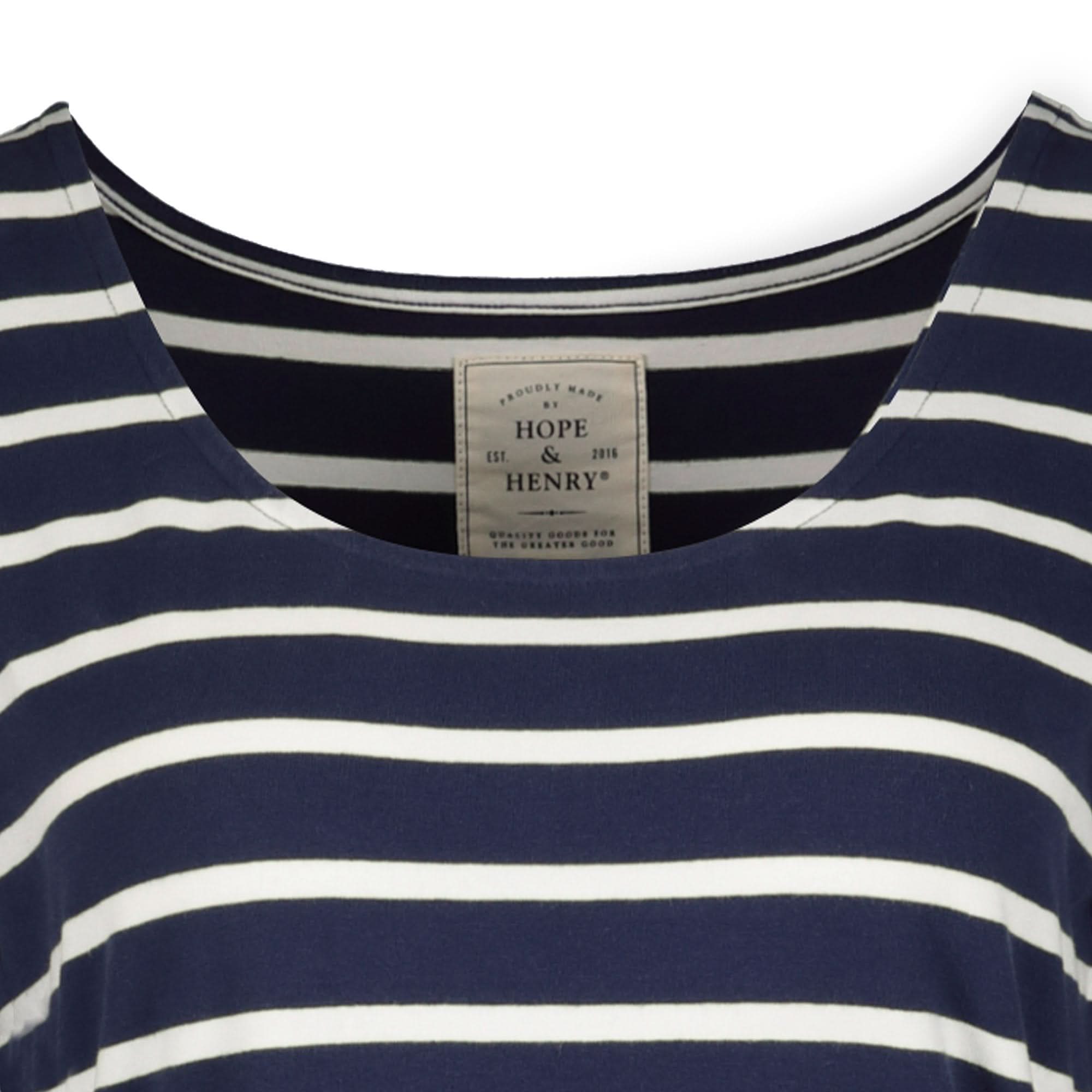 Hope & Henry - Womens Organic Tie-Waist Knit Dress - 6 / Navy/White Stripe Hope & Henry - Womens Organic Tie-Waist Knit Dress - 6 / Navy/White Stripe
