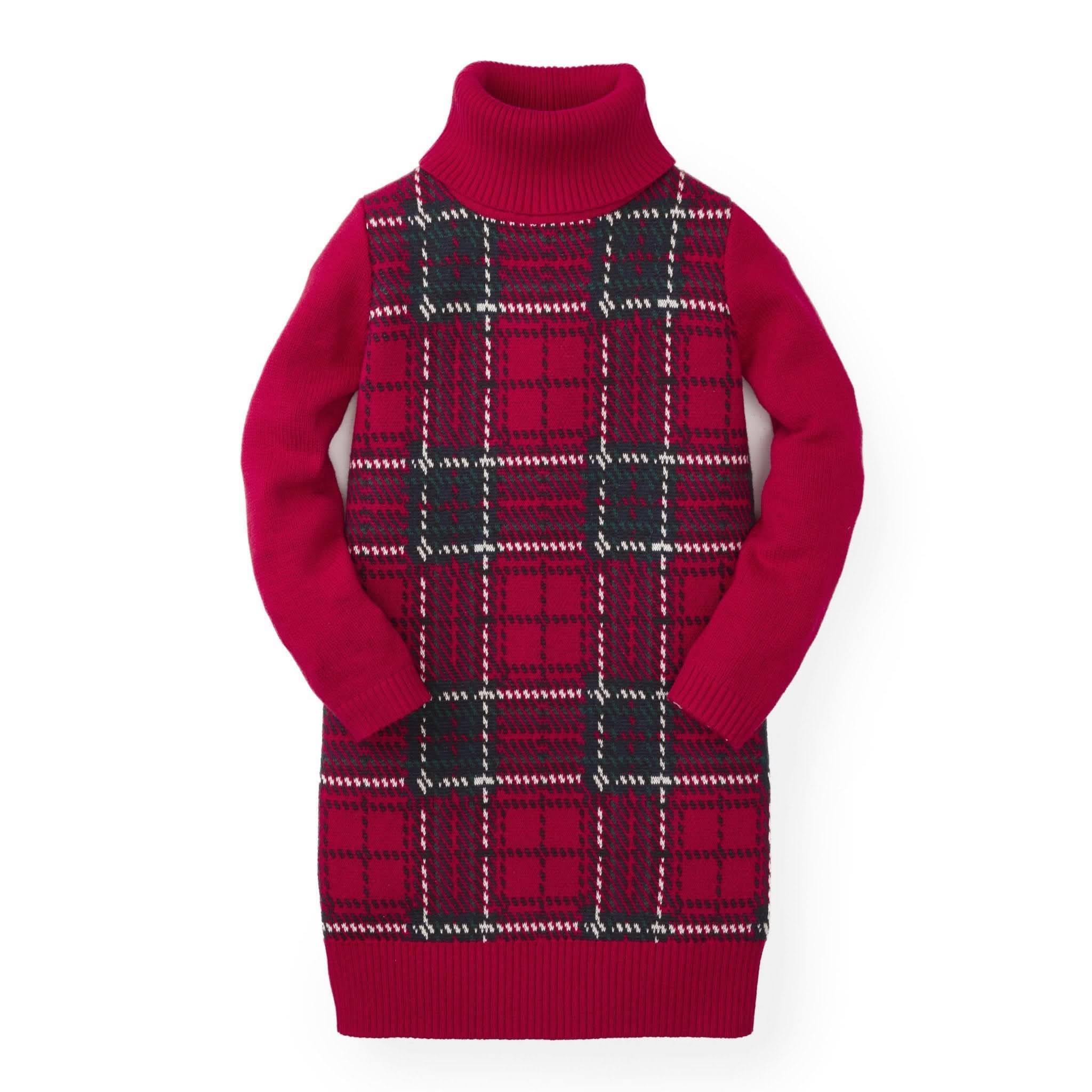 Hope & Henry Girls' Turtleneck Sweater Dress (Red Plaid, 2T) Hope & Henry Girls' Turtleneck Sweater Dress (Red Plaid, 2T)