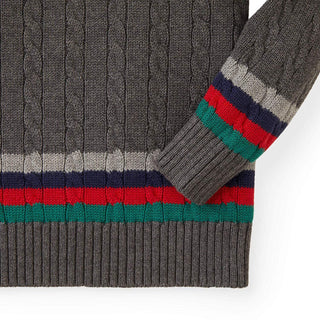 V-Neck Cable Sweater - Hope & Henry Boy